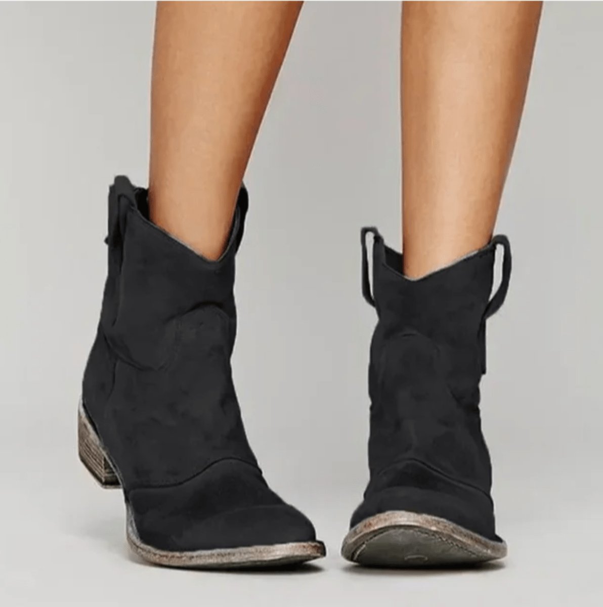 Julia | Dames Suède Western Knee High Boots Platte Hak