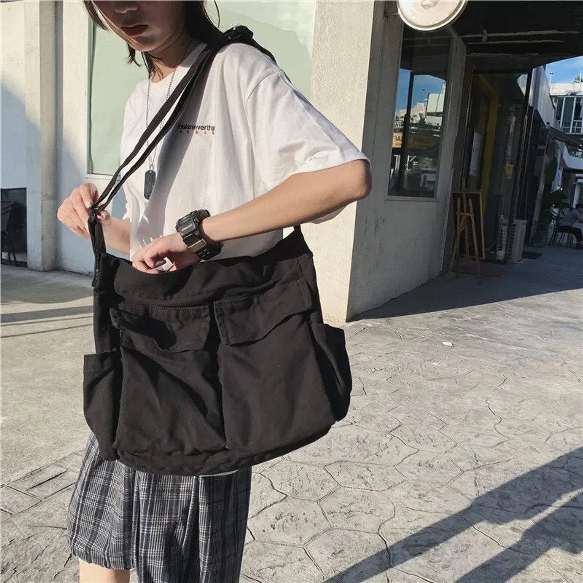 Lisa | Dames Vintage Canvas Tote Bag Verstelbare Schoudertas
