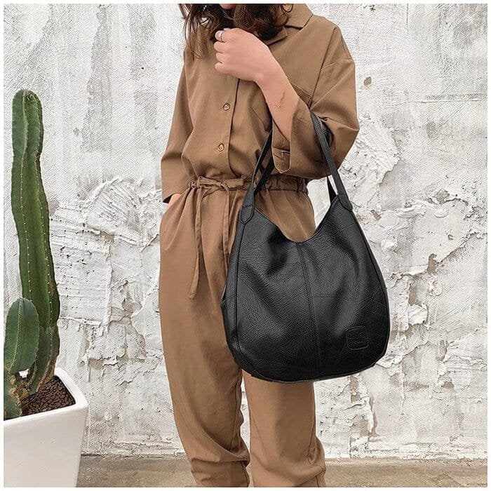 Lisa | Dames Vintage Leren Schoudertas Ruime Hobo Handtas