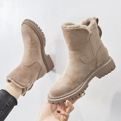 Sara | Dames Warme Gevoerde Suède Slip-On Ankle Boots