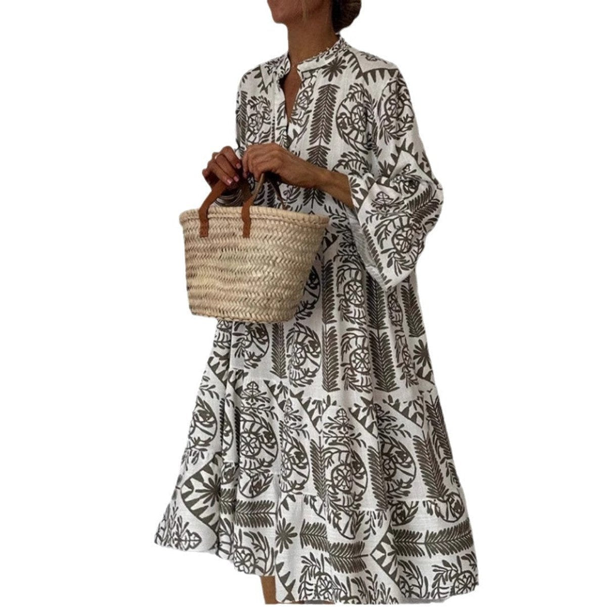 Mila | Dames Wijdvallende Bloemenprint Tunic Jurk