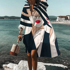 Emily | Women Casual Printed Shirt Midi Dress