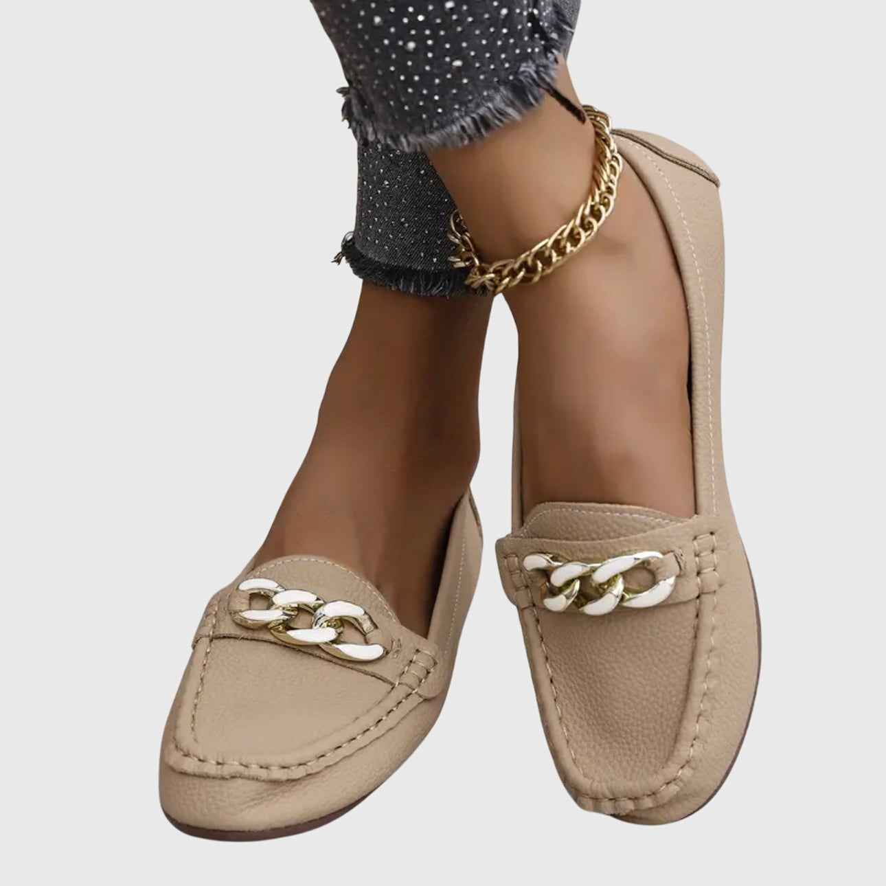 Desiree | Dames instaploafers met kettingdetail