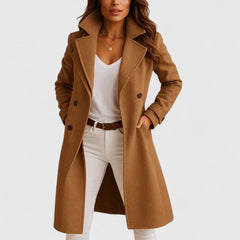 Lieke | Elegante Slanke Women Coat Klassieke Revers Knoopsluiting