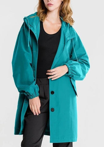 Rebecca | Dames Casual Lange Jas met Capuchon en Knopen