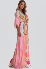 Sienna | Dames Maxi Jurk met Print, V-Hals en Riem