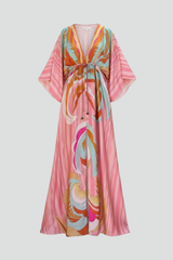 Sienna | Dames Maxi Jurk met Print, V-Hals en Riem
