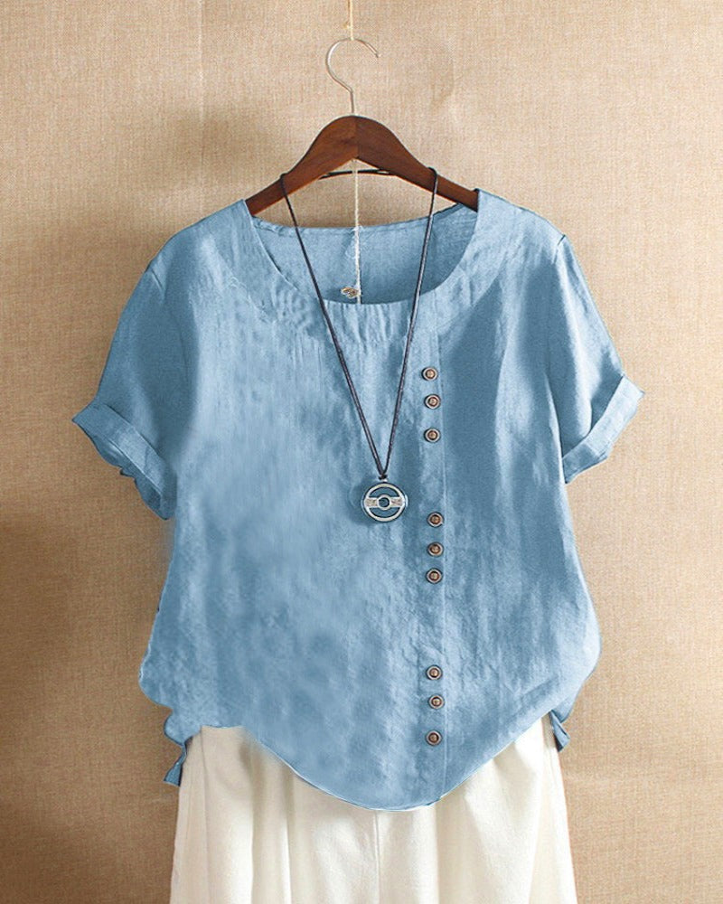 Ingrid | Dames Zomer Casual Blouse Met Knopdetails