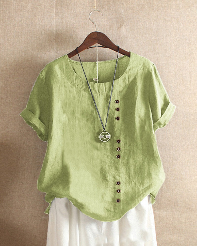 Ingrid | Dames Zomer Casual Blouse Met Knopdetails