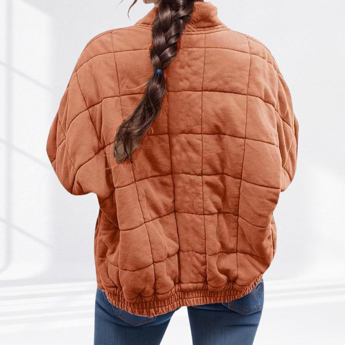 Elin | Gewatteerde Jacket Dames Ritssluiting Staande Kraag Lichtgewicht