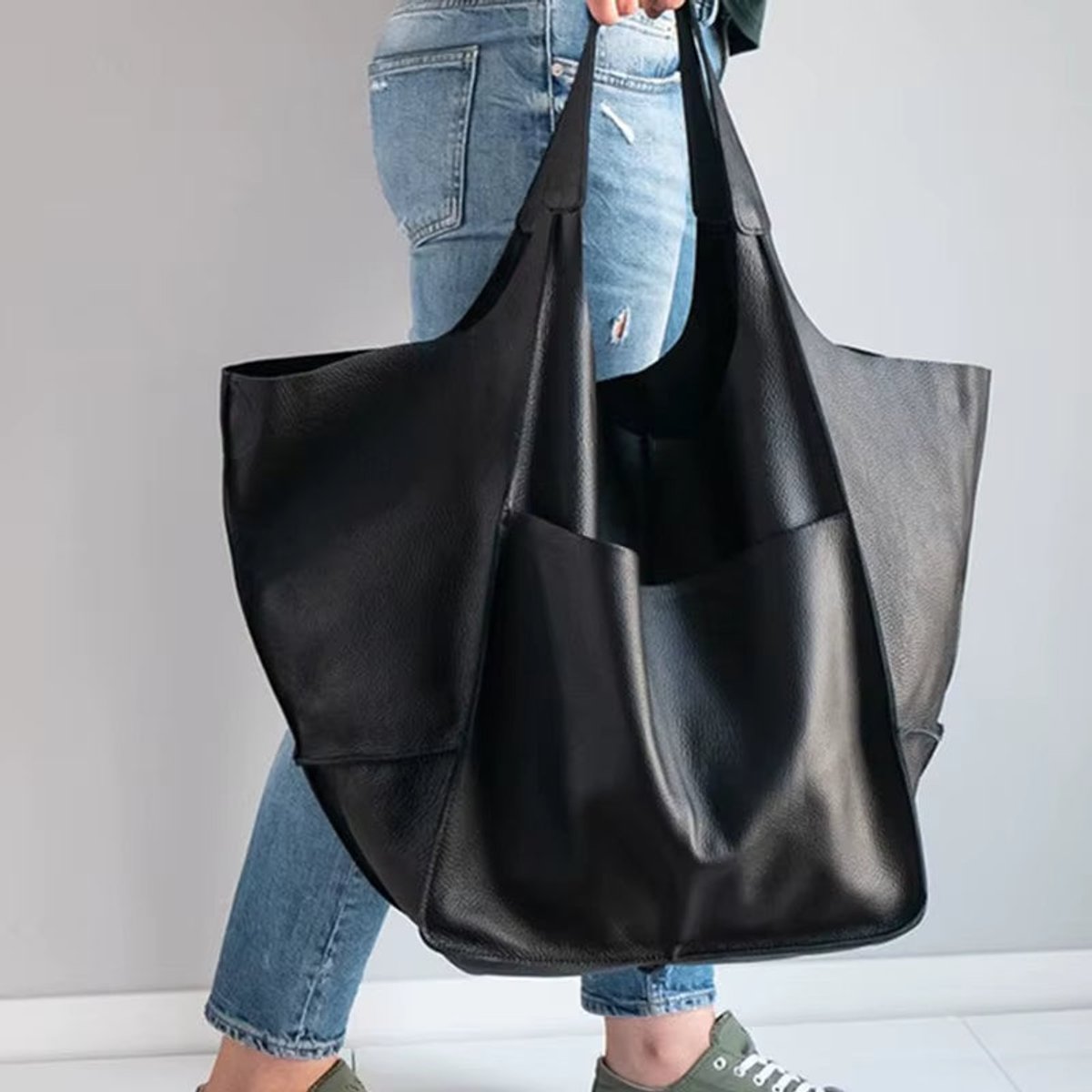 Mila | Grote Oversized Kunstleren Tote Bag met Magneetsluitng
