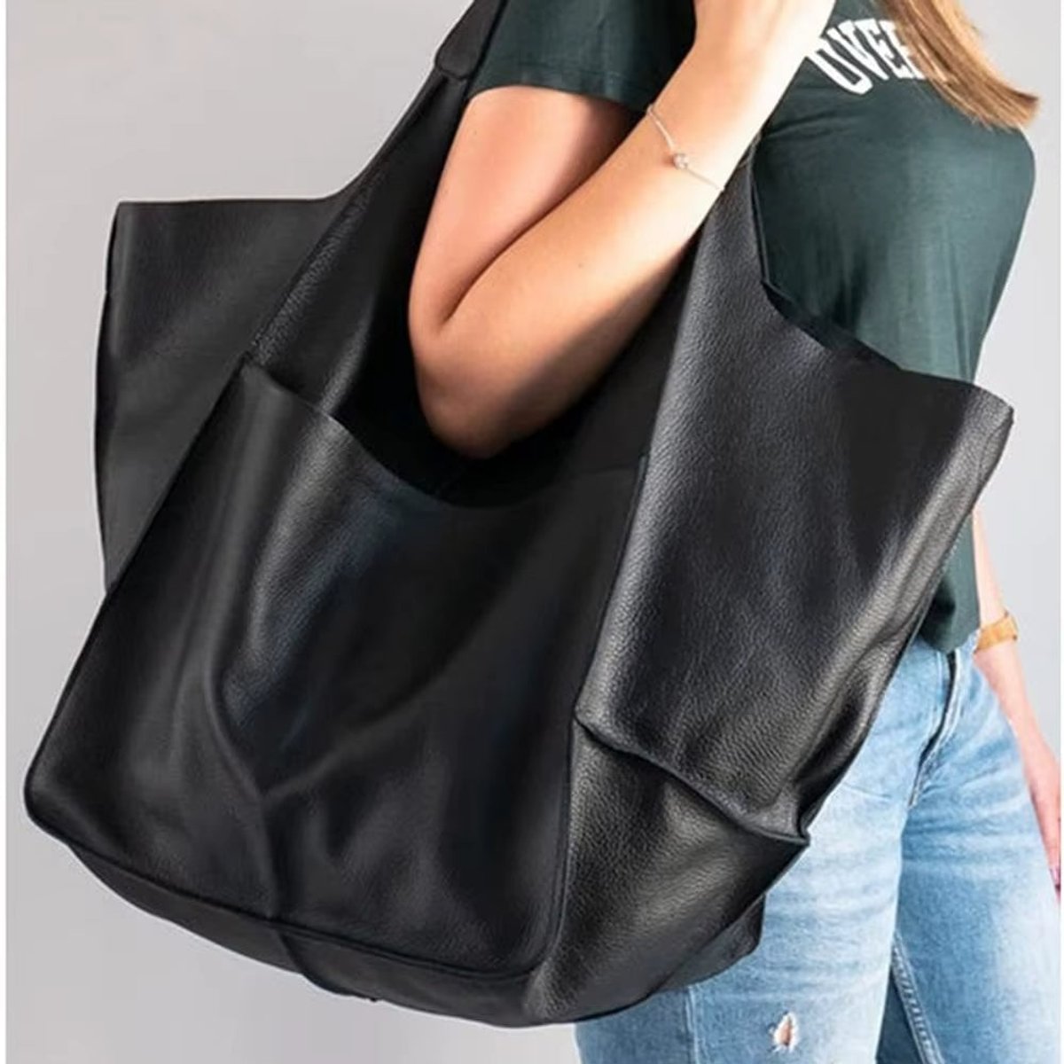 Mila | Grote Oversized Kunstleren Tote Bag met Magneetsluitng