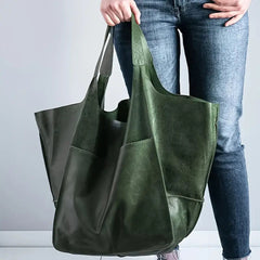 Mila | Grote Oversized Kunstleren Tote Bag met Magneetsluitng