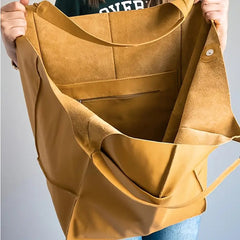 Mila | Grote Oversized Kunstleren Tote Bag met Magneetsluitng