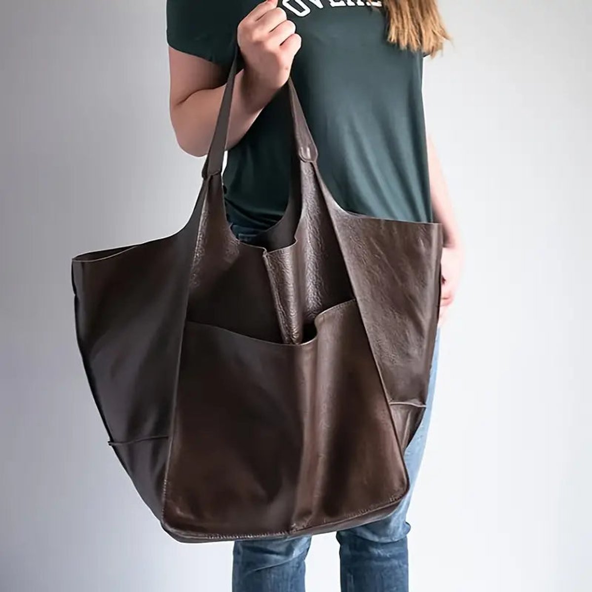 Mila | Grote Oversized Kunstleren Tote Bag met Magneetsluitng