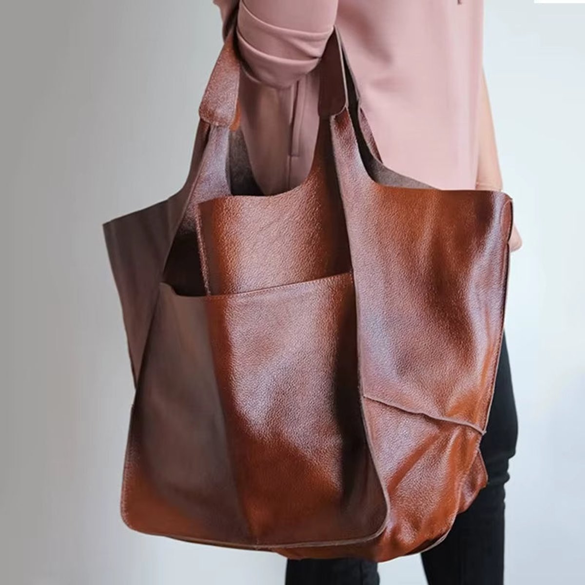 Mila | Grote Oversized Kunstleren Tote Bag met Magneetsluitng
