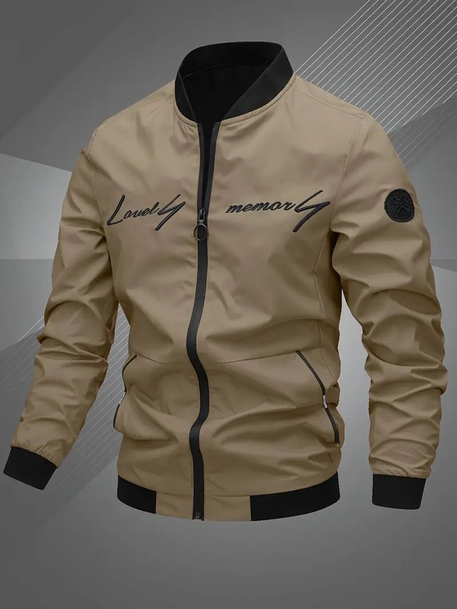 Thijs | Heren Casual Polyester Bomberjack met Baseballkraag