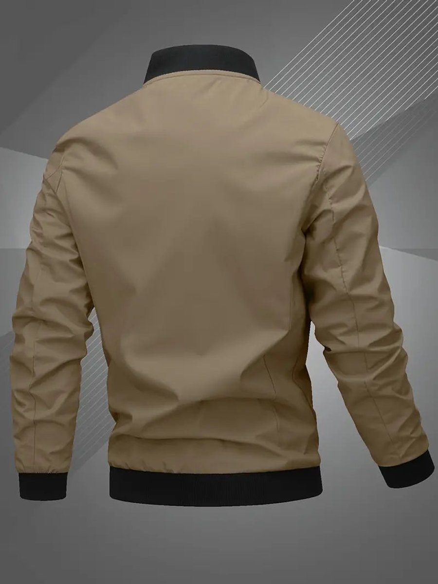 Thijs | Heren Casual Polyester Bomberjack met Baseballkraag