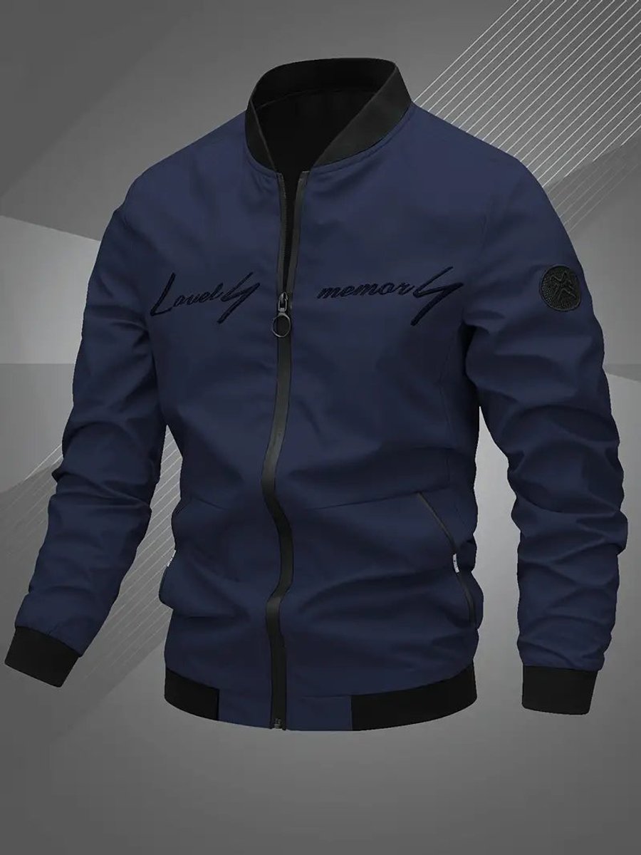 Thijs | Heren Casual Polyester Bomberjack met Baseballkraag