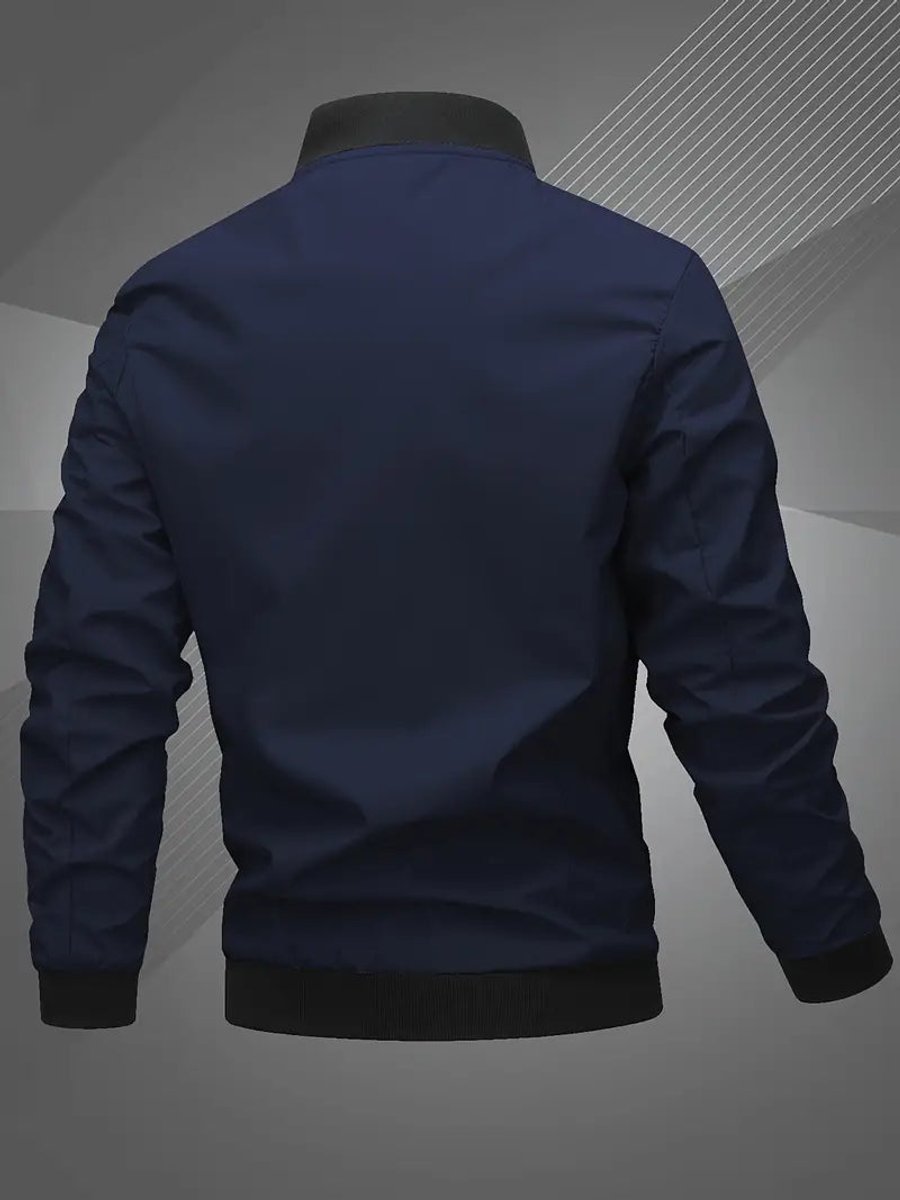 Thijs | Heren Casual Polyester Bomberjack met Baseballkraag