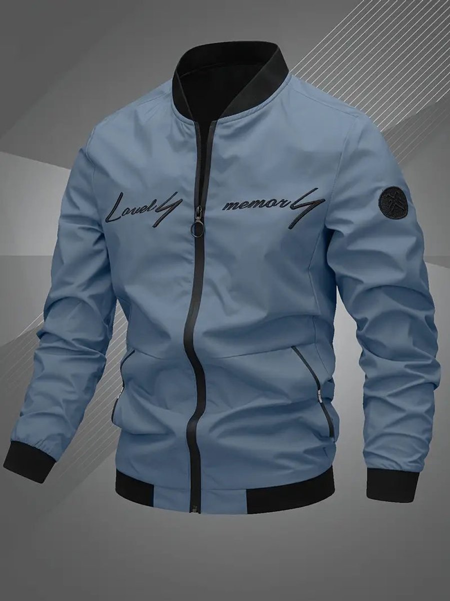 Thijs | Heren Casual Polyester Bomberjack met Baseballkraag
