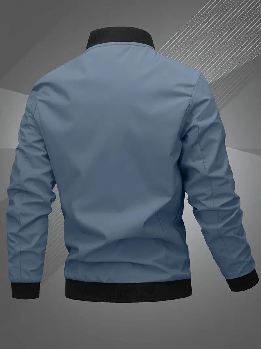 Thijs | Heren Casual Polyester Bomberjack met Baseballkraag