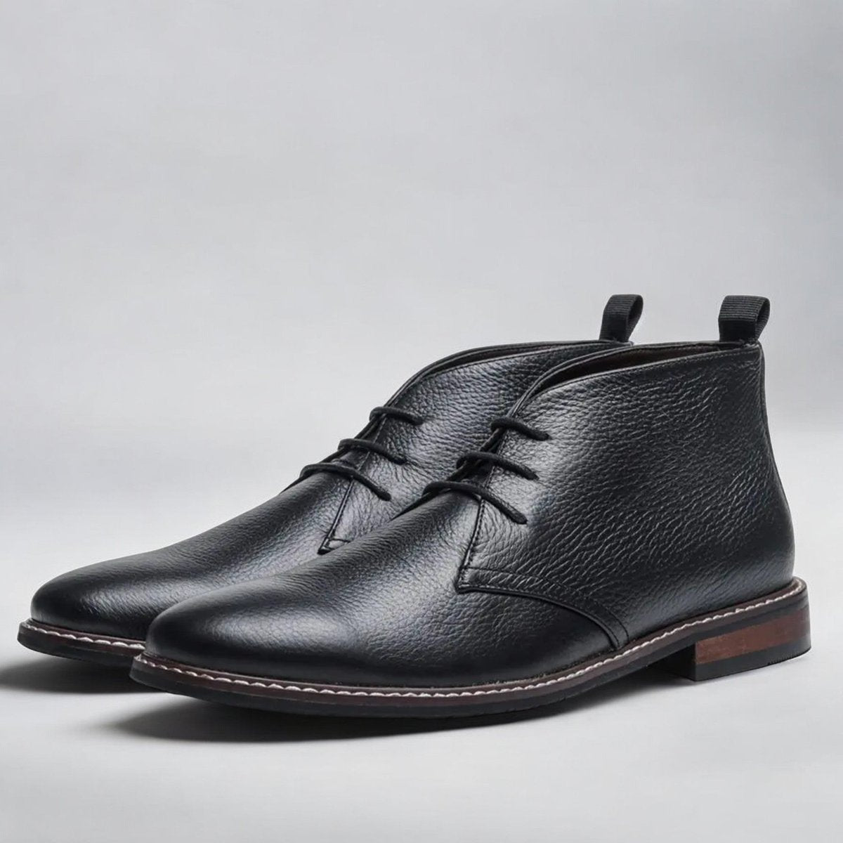 Lars | Heren Chukka Mens Boots Klassieke Veterschoenen Leren Enkellaarzen