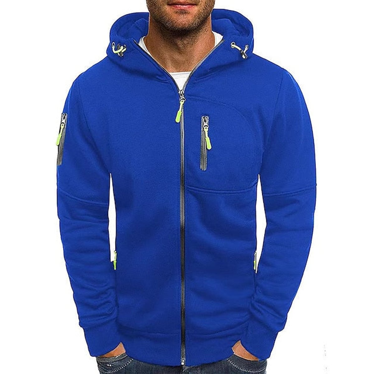 Bowen | Heren Gebreide Hoodie Sweater Ritsluiting Zacht Polyester Capuchon