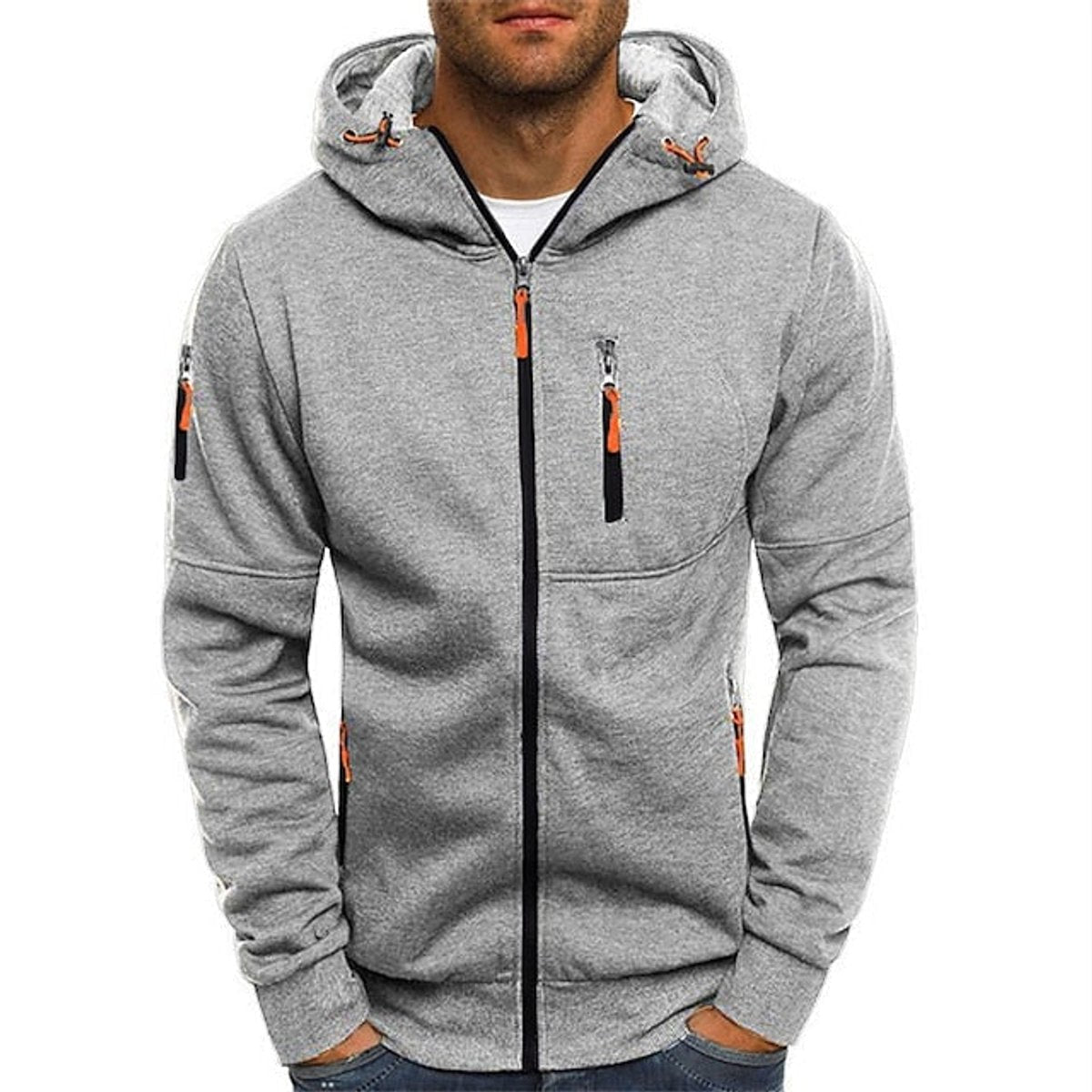 Bowen | Heren Gebreide Hoodie Sweater Ritsluiting Zacht Polyester Capuchon