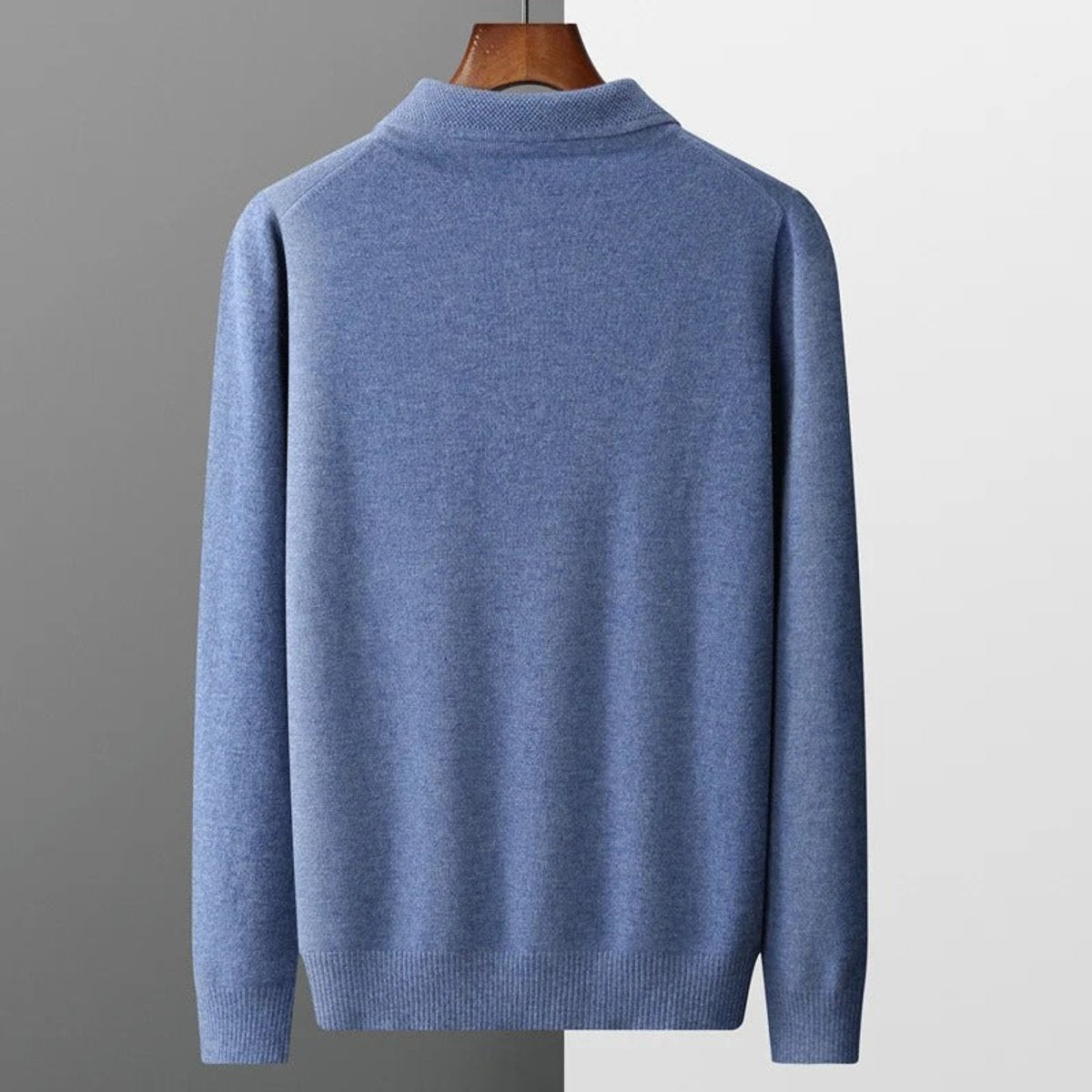 Liam | Heren Gebreide Kasjmier Polo Pullover Sweater met Kraag