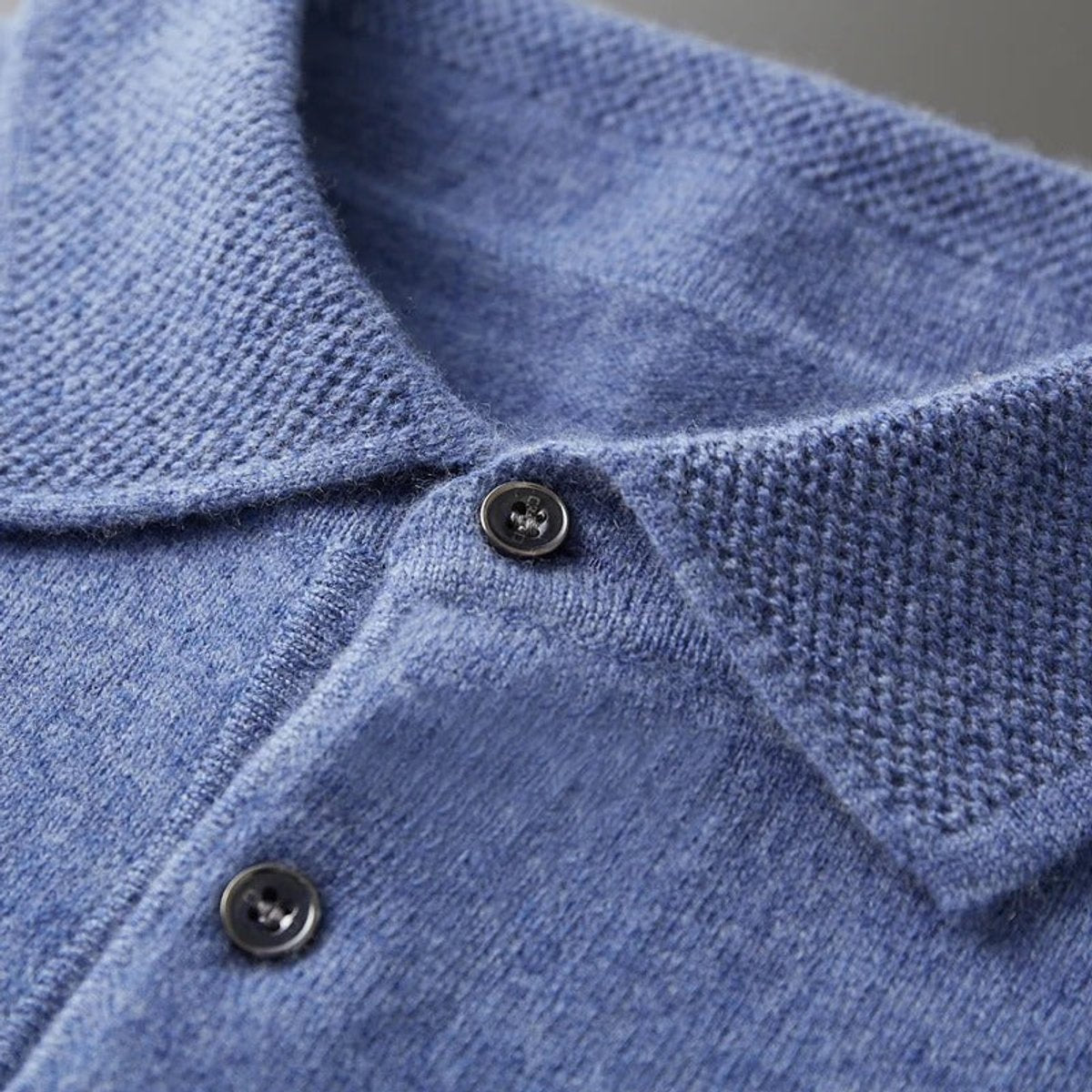 Liam | Heren Gebreide Kasjmier Polo Pullover Sweater met Kraag