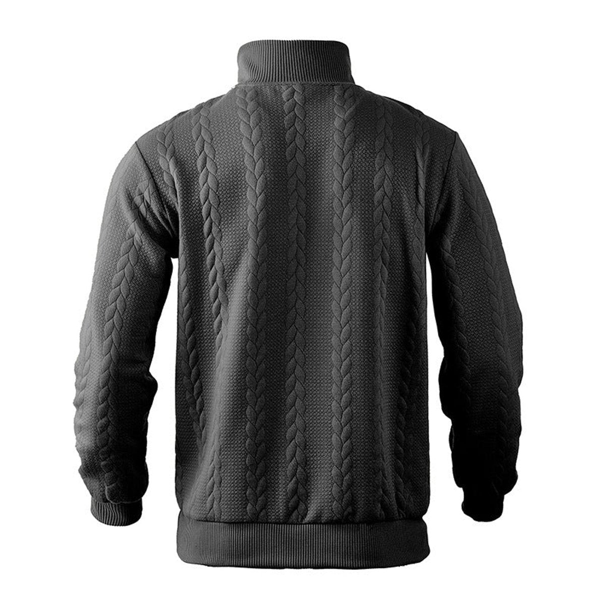 Bram | Heren Gebreide Kwart-Rits Pullover Sweater Kabelpatroon