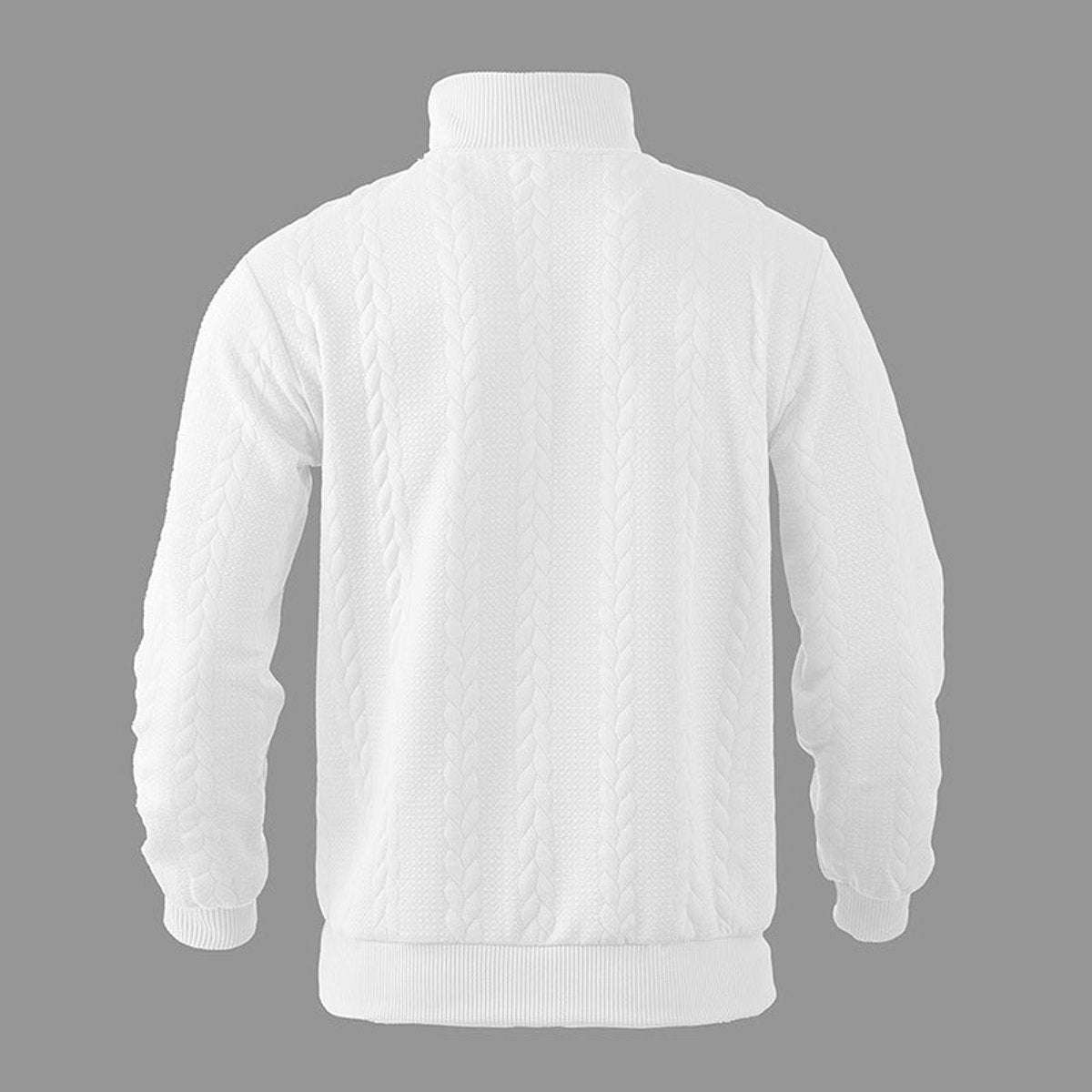 Bram | Heren Gebreide Kwart-Rits Pullover Sweater Kabelpatroon