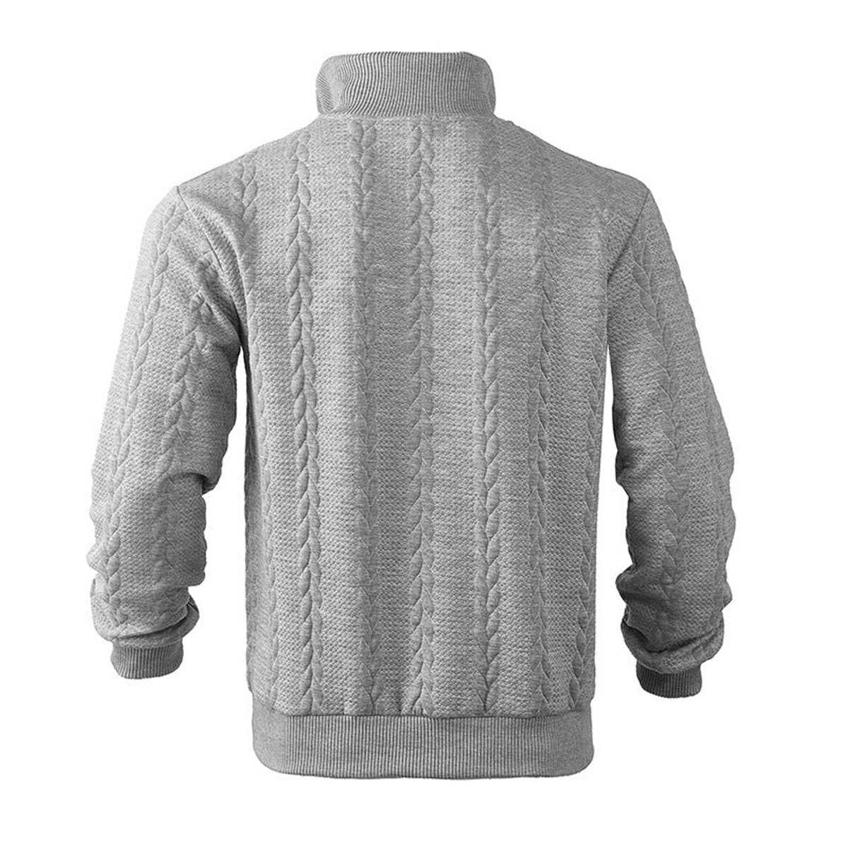 Bram | Heren Gebreide Kwart-Rits Pullover Sweater Kabelpatroon