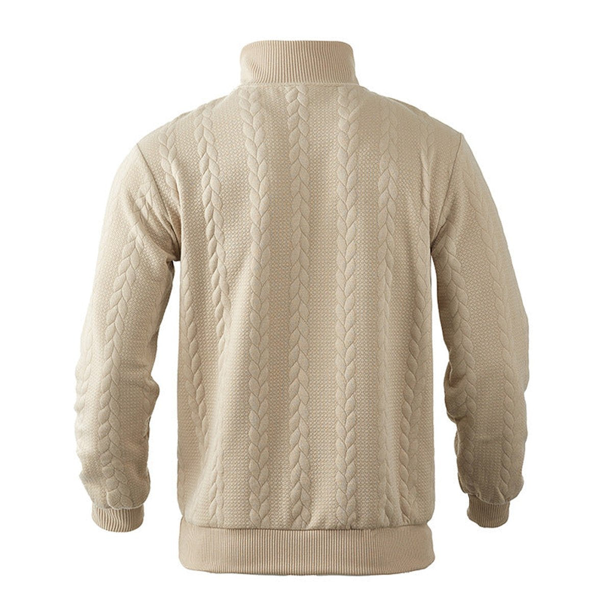 Bram | Heren Gebreide Kwart-Rits Pullover Sweater Kabelpatroon
