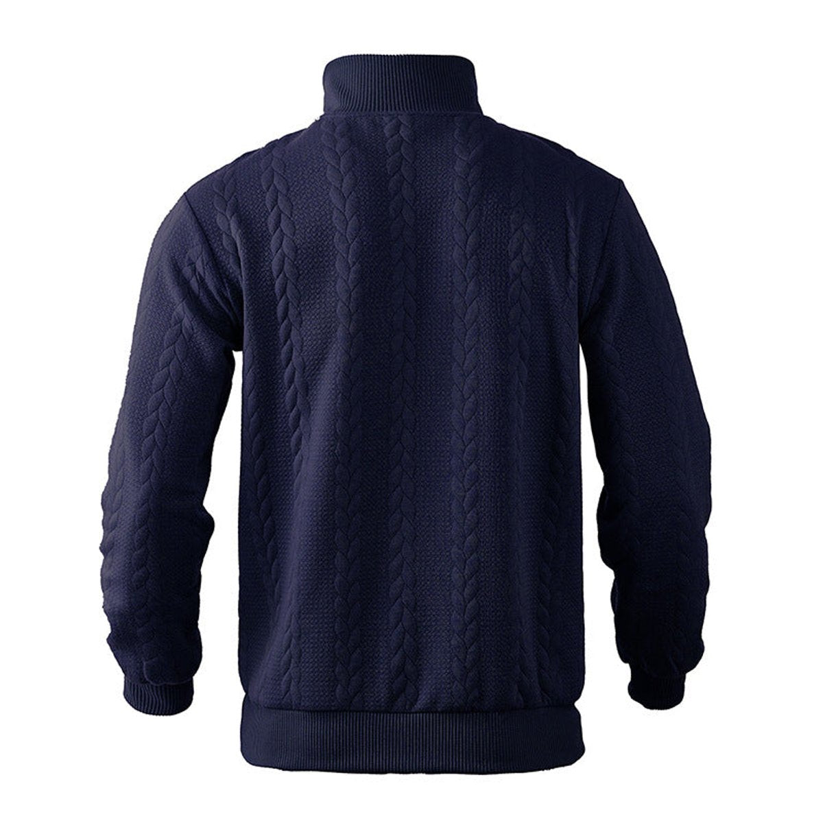 Bram | Heren Gebreide Kwart-Rits Pullover Sweater Kabelpatroon