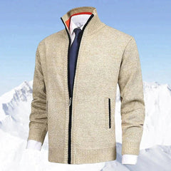 Lars | Heren Gebreide Mens Cardigan Ritssluiting Staande Kraag Vest