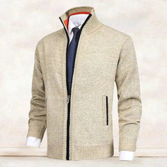 Lars | Heren Gebreide Mens Cardigan Ritssluiting Staande Kraag Vest