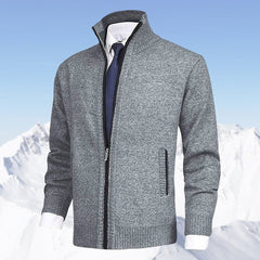 Lars | Heren Gebreide Mens Cardigan Ritssluiting Staande Kraag Vest