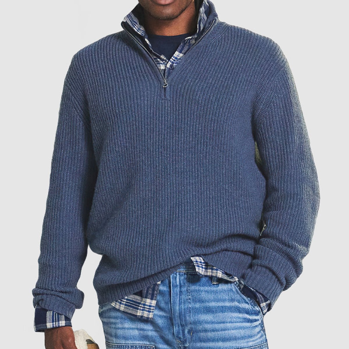 Daan | Heren Gebreide Quarter-Zip Pullover Sweater