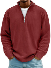Mees | Heren Gebreide Quarter-Zip Pullover Sweater Ribstof