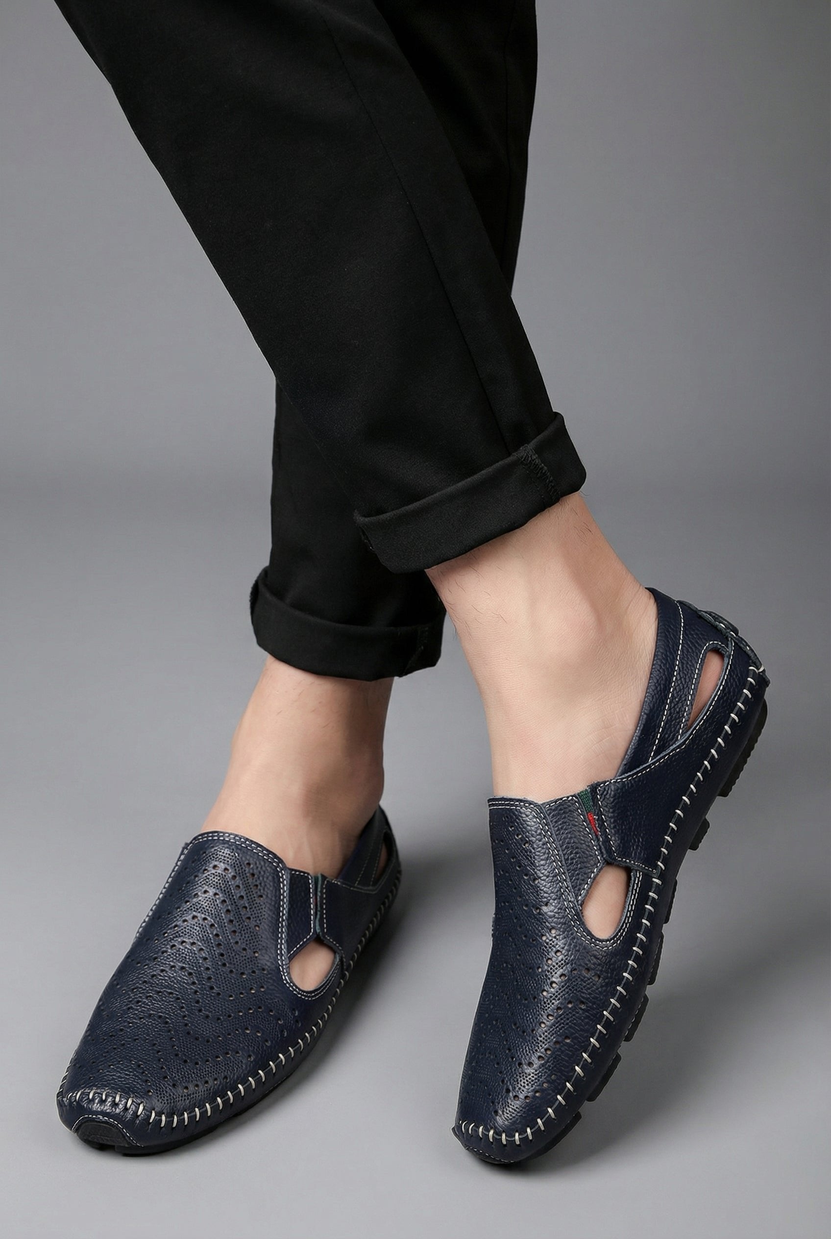 Thijs | Heren Geperforeerde Instapper Loafers Ademend Zomer