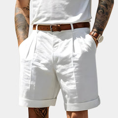Noud | Heren Geplooide Chino Shorts Relaxed Fit