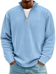 Liam | Heren Geribbelde Half-Zip Pullover Sweater