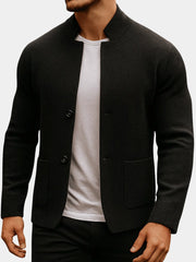 Luuk | Heren Gewatteerd Vest Blazer Strikttextuur Mandarijnkraag Knopen
