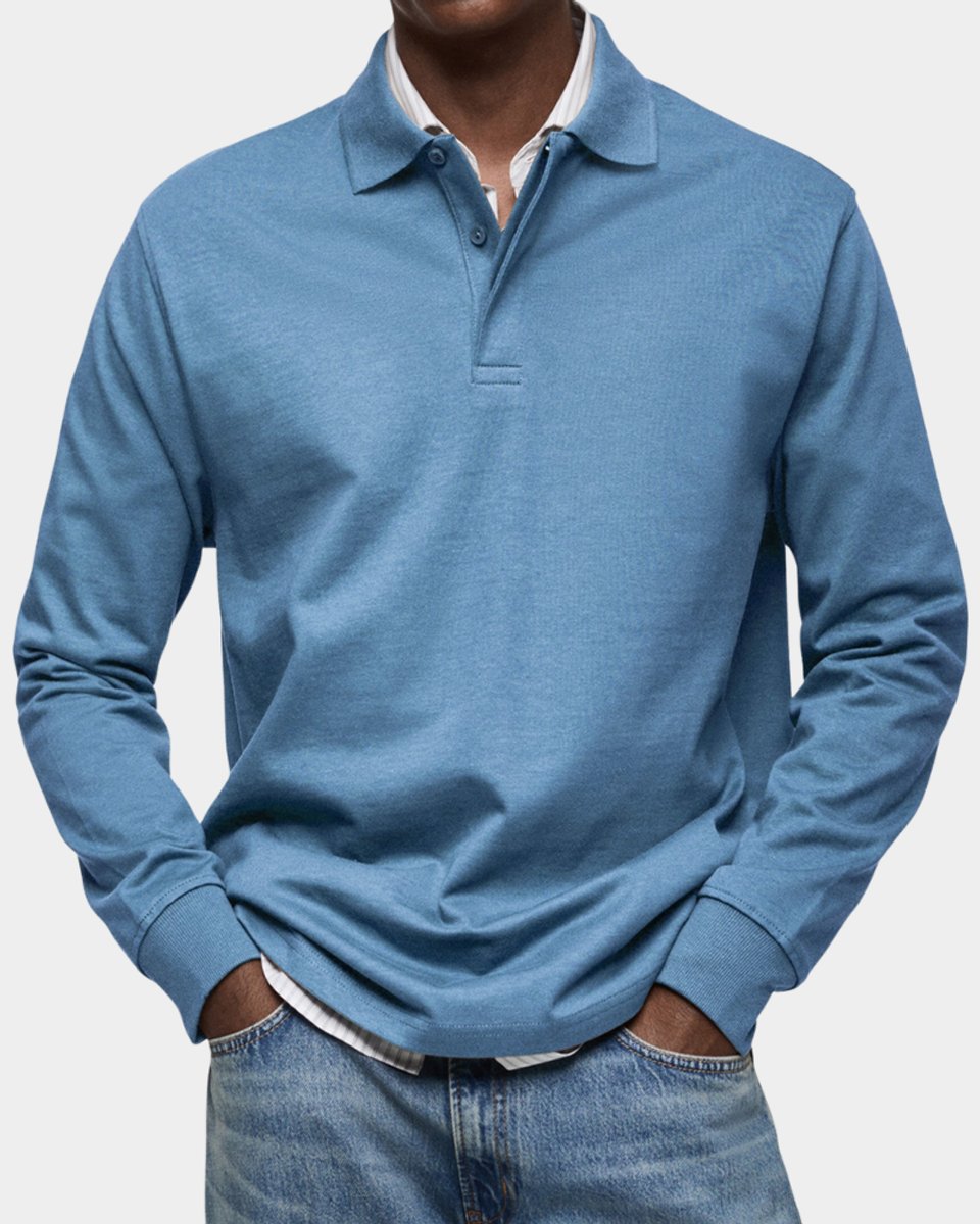 Jesse | Heren Klassiek Langarm Poloshirt met Polokraag