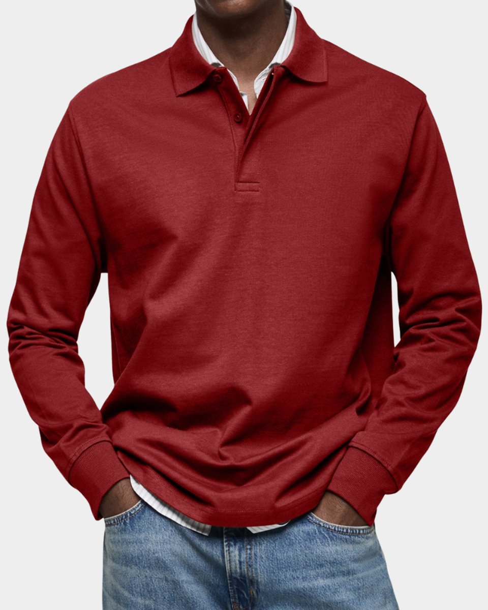 Jesse | Heren Klassiek Langarm Poloshirt met Polokraag