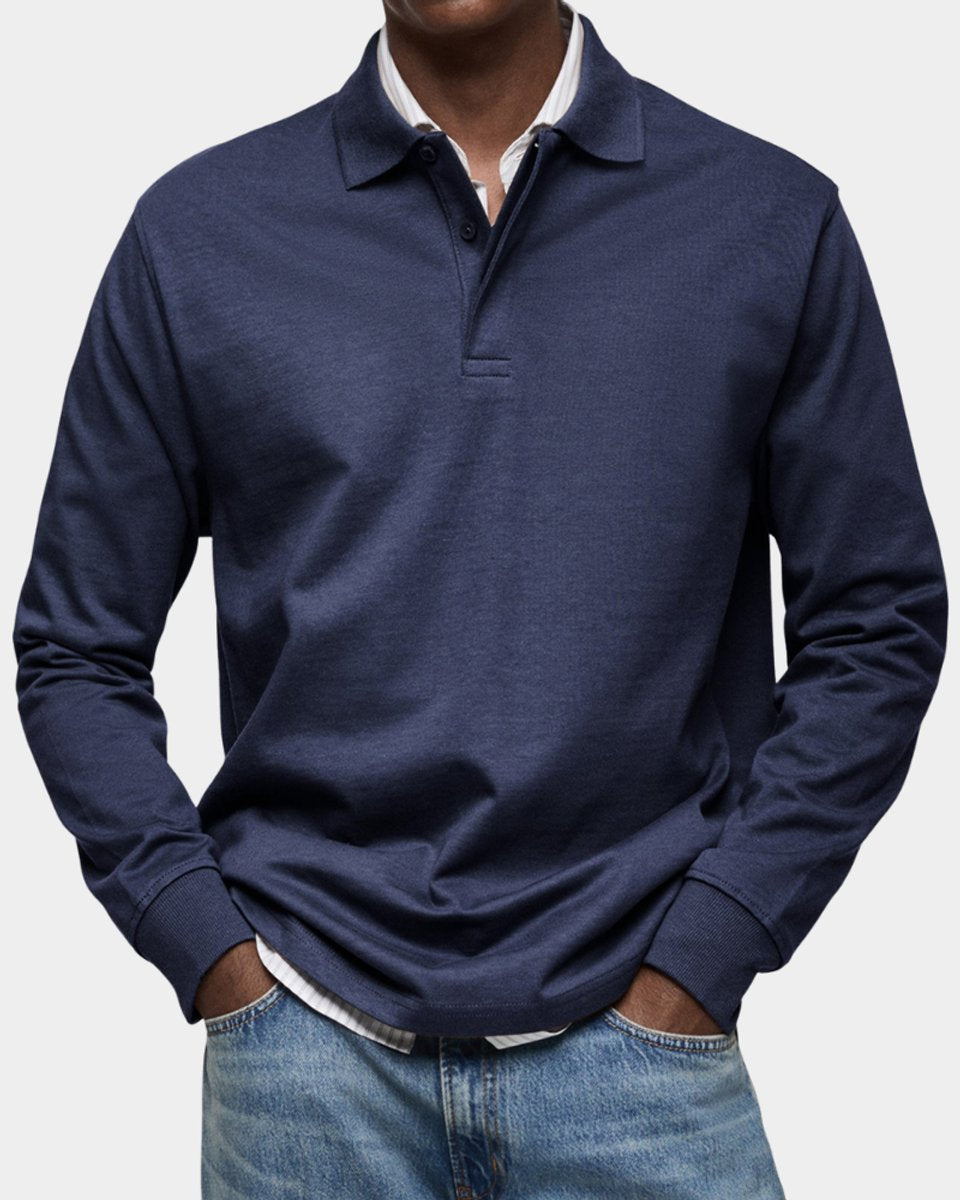 Jesse | Heren Klassiek Langarm Poloshirt met Polokraag