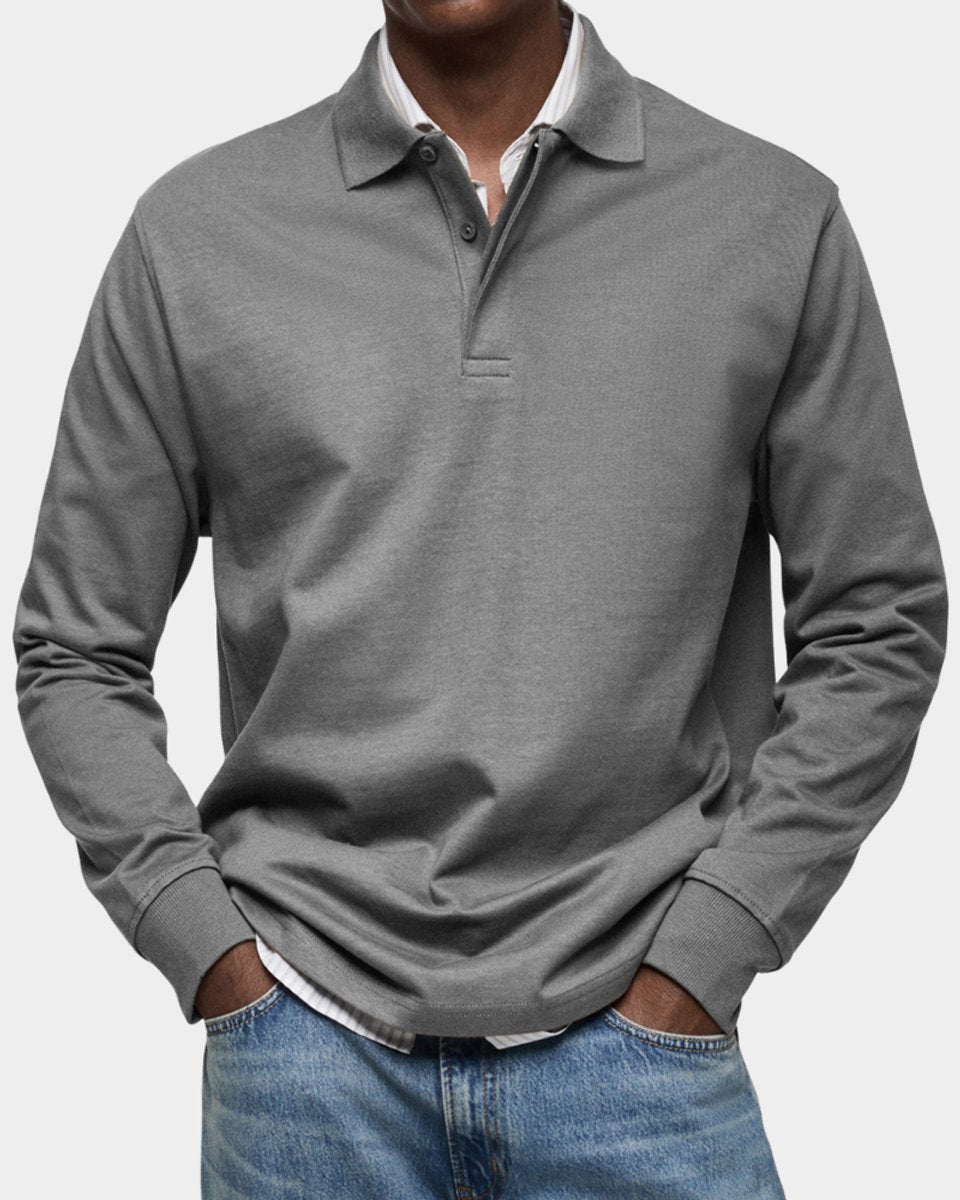 Jesse | Heren Klassiek Langarm Poloshirt met Polokraag