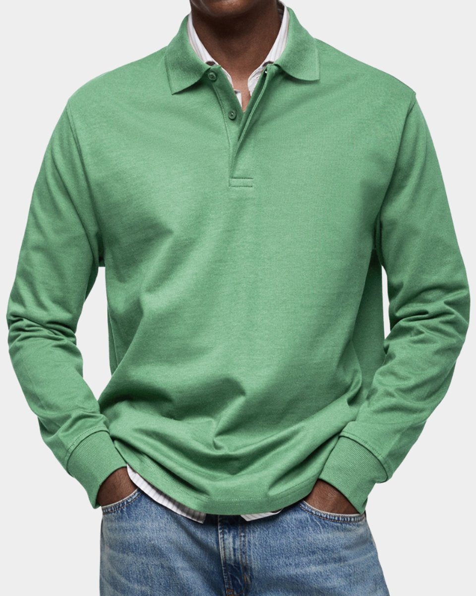 Jesse | Heren Klassiek Langarm Poloshirt met Polokraag